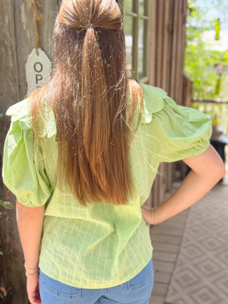 Macie Green Collar Top