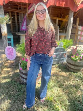 Maisy Chocolate Print Top