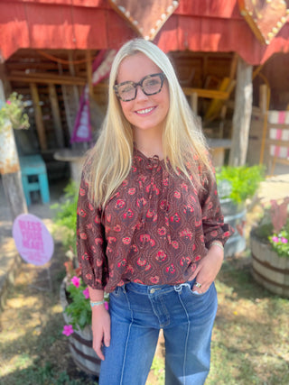 Maisy Chocolate Print Top