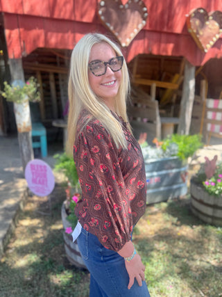 Maisy Chocolate Print Top