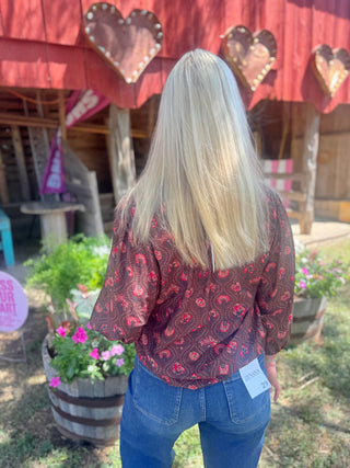 Maisy Chocolate Print Top