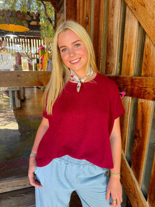 Andi Slub Swing Tee Maroon
