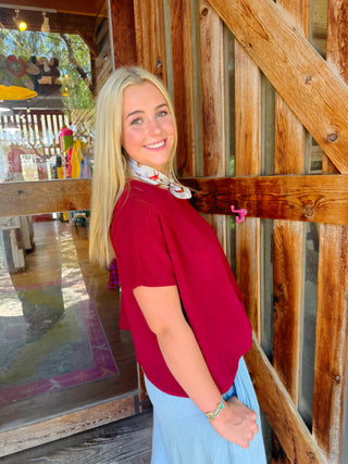 Andi Slub Swing Tee Maroon