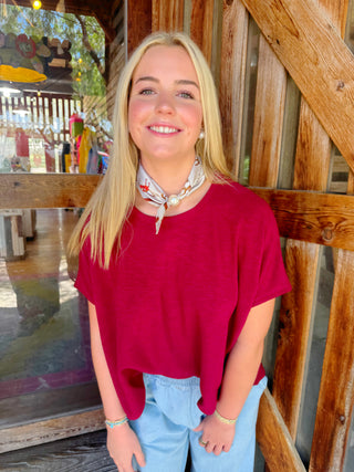 Andi Slub Swing Tee Maroon