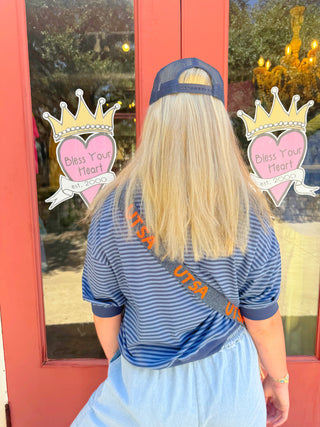 Jentry Striped Top Dusty Blue/Navy