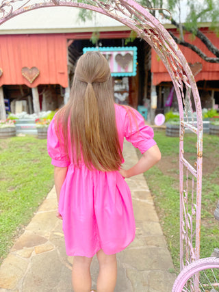 Allie Hot Pink Bow Dress