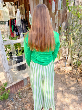Bailey Striped Pants in Green
