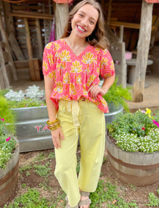 Charleston Barrel Jean Yellow