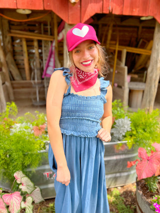 Kenzie Ruffle Strap Denim Dress