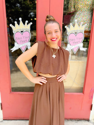 Kayda Brown Bubble Crop