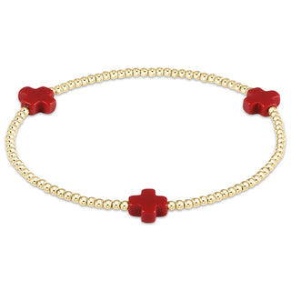 enewton signature cross 2mm gold bracelet red