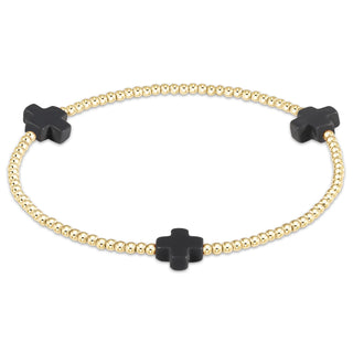 enewton signature cross 2mm gold bracelet onyx
