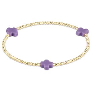 enewton signature cross 2mm gold bracelet purple
