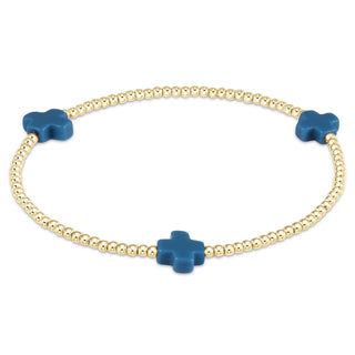 enewton signature cross 2mm gold bracelet cobalt