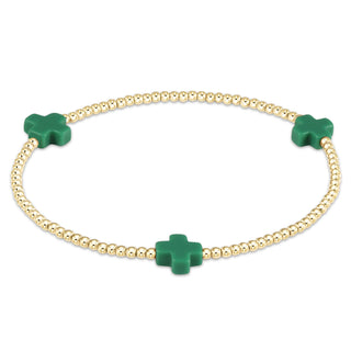 enewton signature cross 2mm gold bracelet emerald