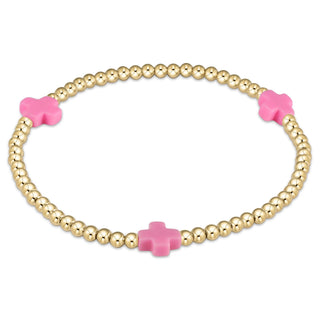 enewton extends signature cross 3mm gold bracelet hot pink