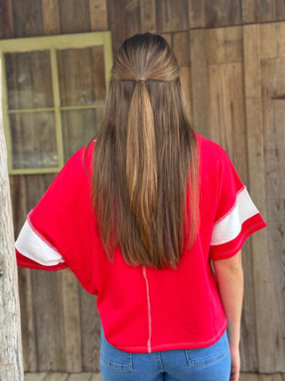 Miranda Stripe Top Red