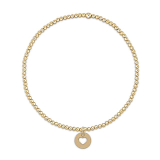 classic gold 2mm bracelet - love small gold disc