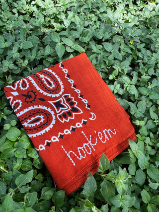 Collegiate Embroidered Bandana Texas