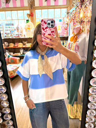 Miranda Stripe Top Periwinkle