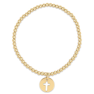 enewton classic gold 3mm bracelet - blessed cross disc