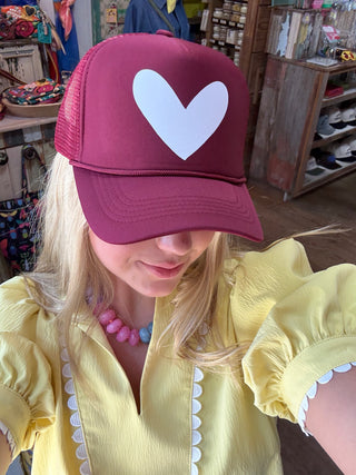 BYH Heart Trucker Hat Maroon