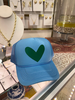 BYH Heart Trucker Hat Blue & Green