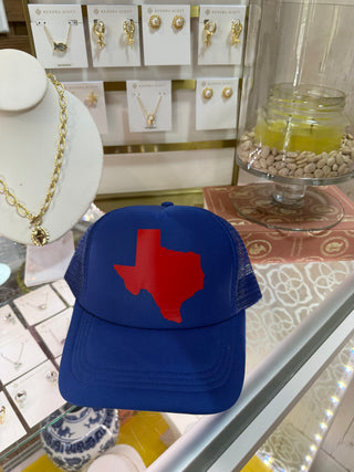 BYH Texas Trucker Hat Blue & Red
