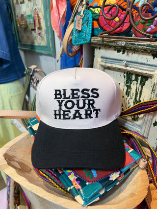 Two Tone Hat Bless Your Heart Black