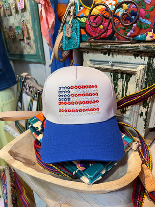 Two Tone Hat American Flag