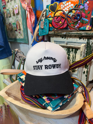 Two Tone Hat Say Howdy Stay Rowdy