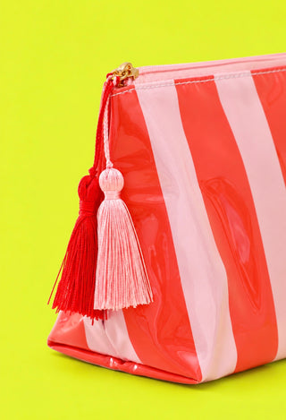 Stripe Vinyl Cosmetic Bag