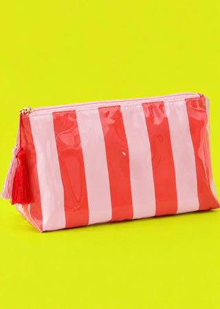 Stripe Vinyl Cosmetic Bag