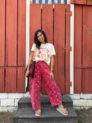 Larin Polka Dot Barrel Jeans