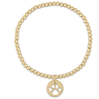 enewton classic gold 3mm bracelet - paw print gold disc