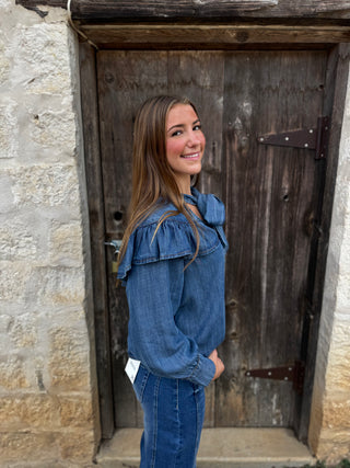 Dallas Denim Bow Top