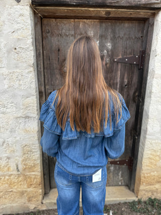 Dallas Denim Bow Top