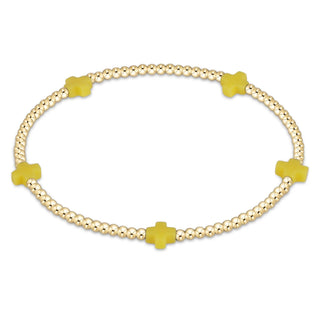 enewton signature small cross 2mm gold bracelet canary