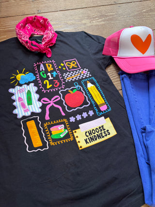 Bright Teacher Collage Tee