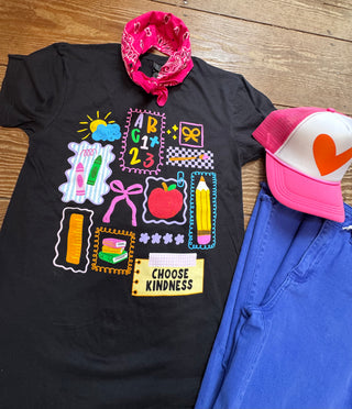 Bright Teacher Collage Tee