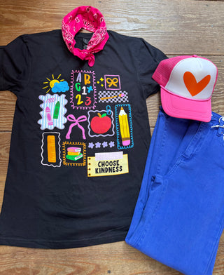 Bright Teacher Collage Tee