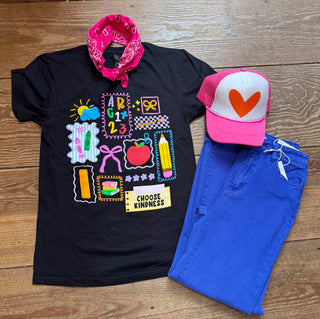 Bright Teacher Collage Tee