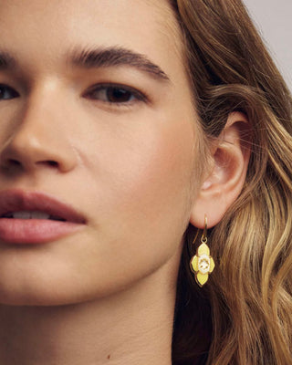 Kendra Scott Abbie Medallion Drop Earrings - Yellow