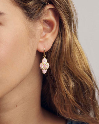 Kendra Scott Abbie Medallion Drop Earrings - Light Pink