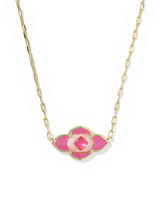 Kendra Scott Abbie Medallion Necklace - Hot Pink
