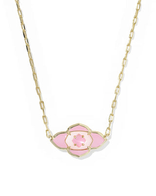 Kendra Scott Abbie Medallion Necklace - Light Pink