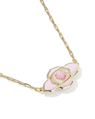 Kendra Scott Abbie Medallion Necklace - Light Pink