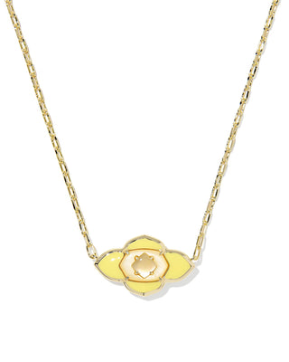 Kendra Scott Abbie Medallion Necklace - Yellow