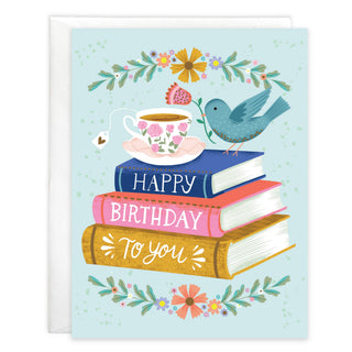 Gina B Card - Books & Bird