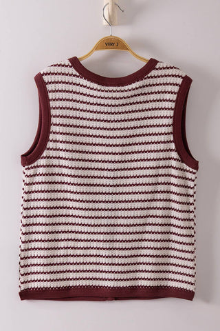 Adri Striped Maroon Top